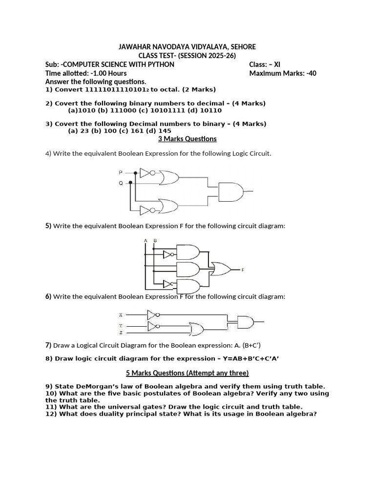 Class 11 Ba Test | PDF