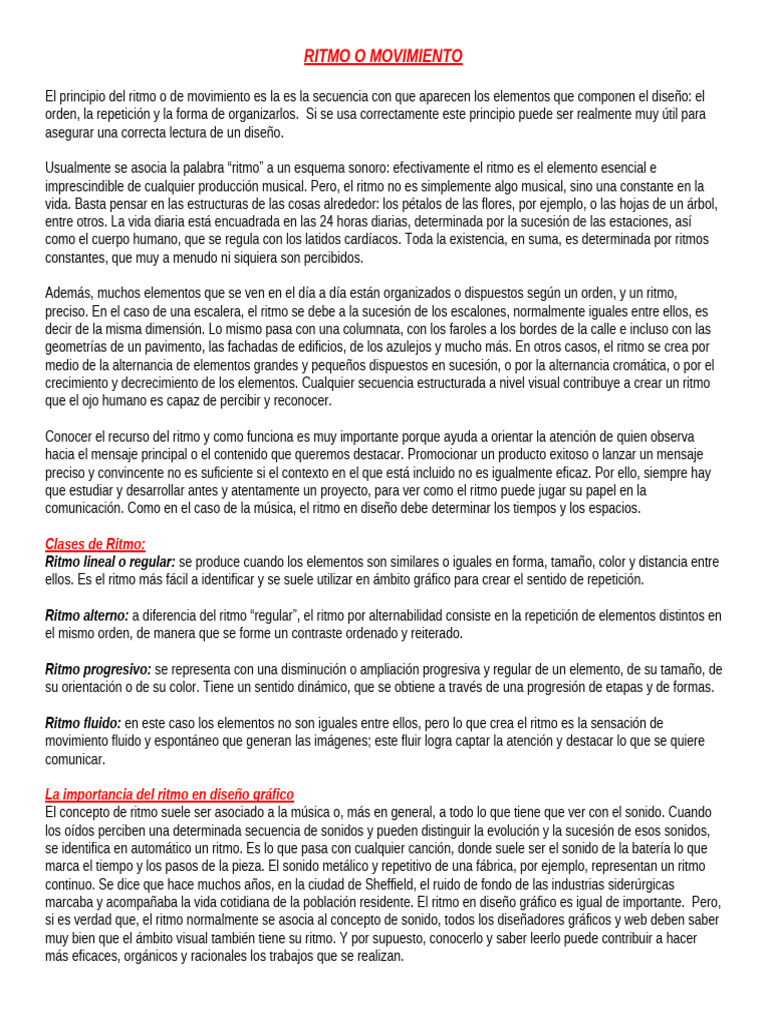 Ritmo o Movimiento | PDF | Ritmo | Sonido