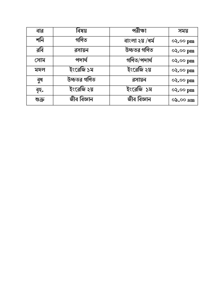 Routine of Special Batch (SSC-2026) | PDF