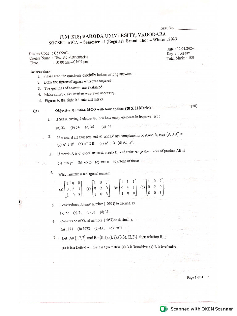Math External Paper | PDF