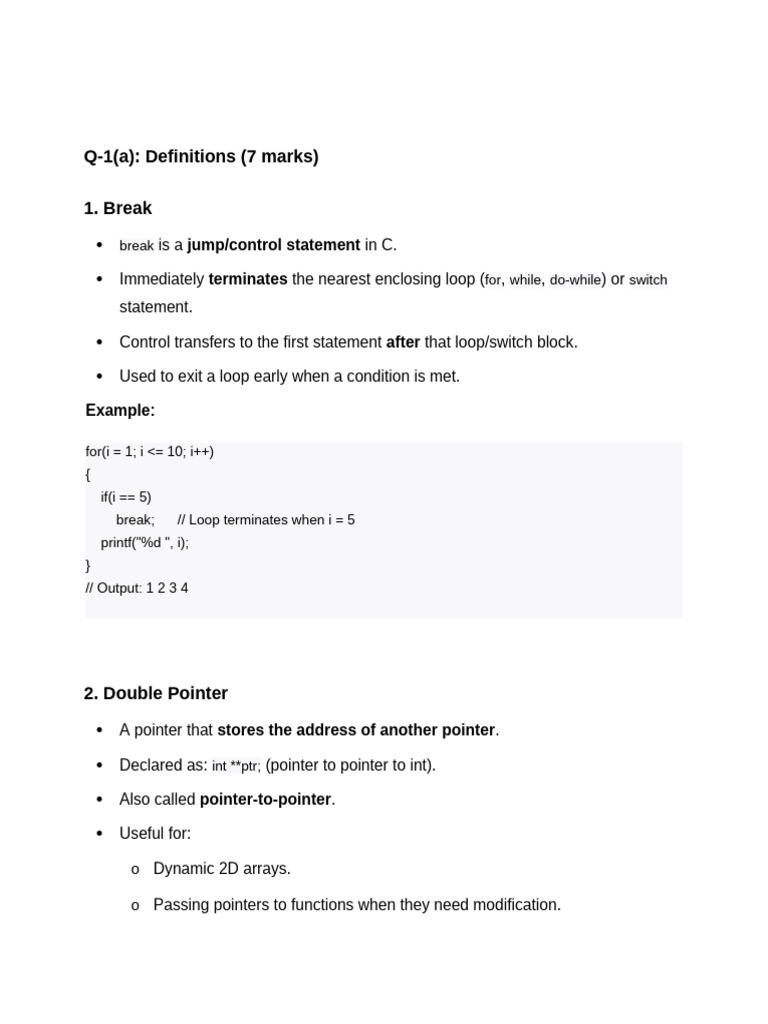 C Paper Solution | PDF | Pointer (Computer Programming) | Control Flow