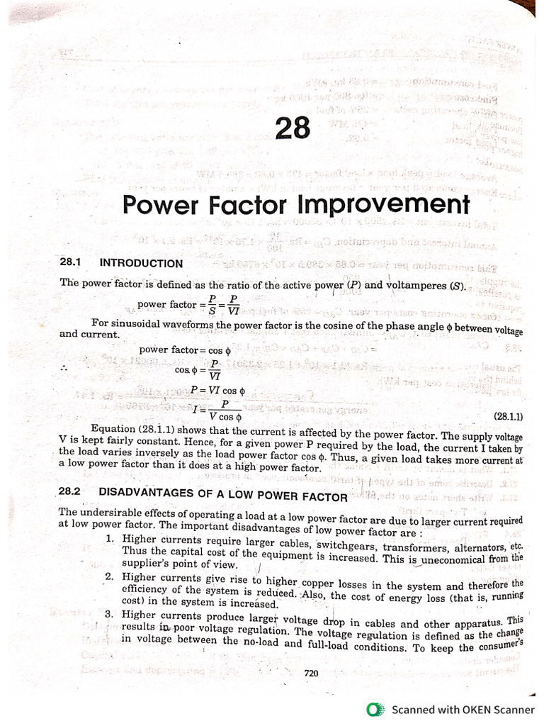 Power Factor Improvement | PDF