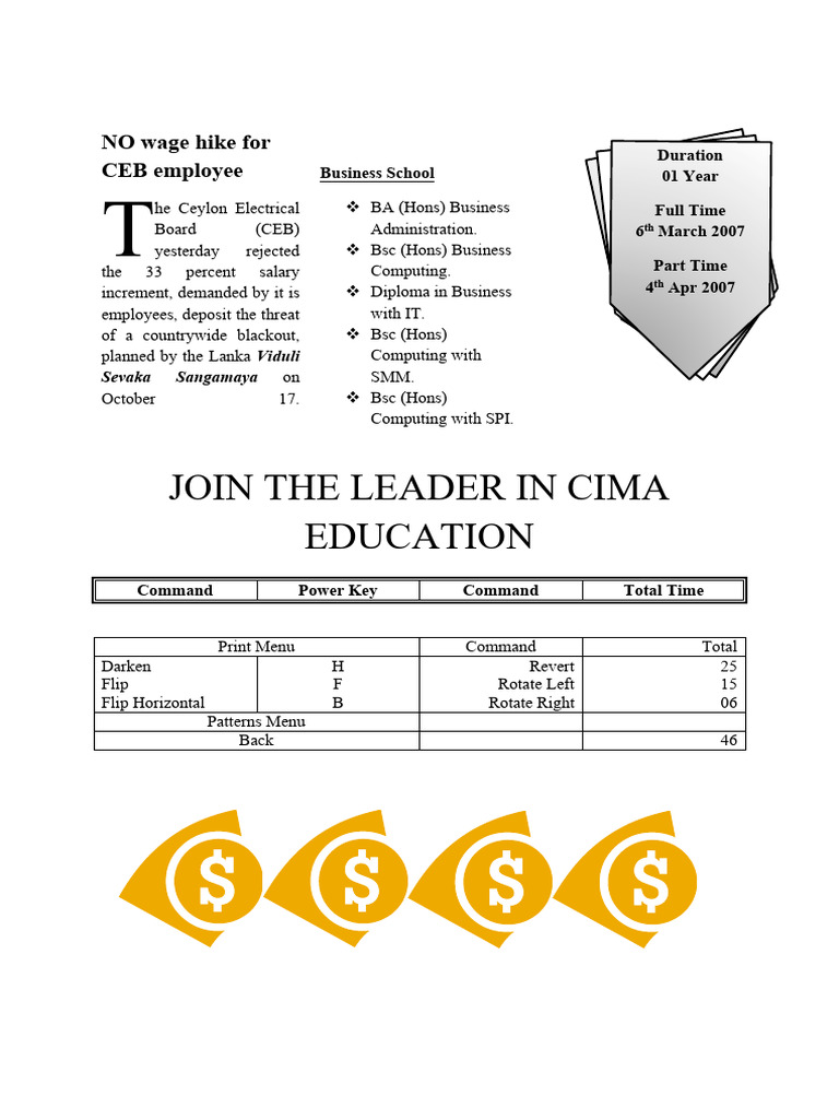 Join The Leader in Cima Education: NO Wage Hike For CEB Employee | PDF