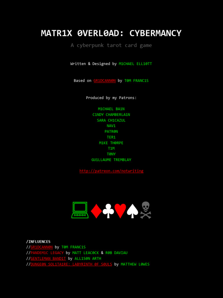Matrix Overload - Cybermancy V 1.0 | PDF | Playing Cards | Card Games