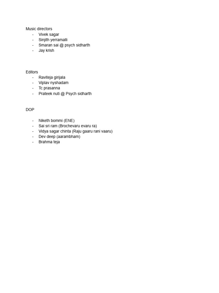 Crew List | PDF