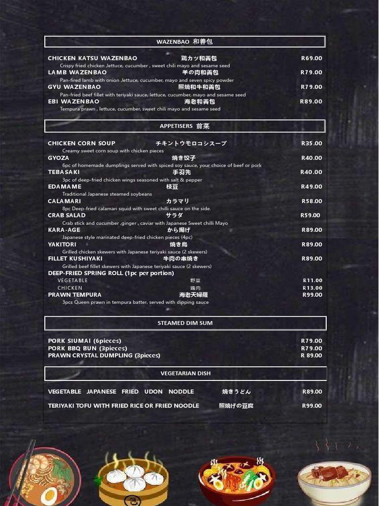 WA ZEN NEW MENU 2025-2026 (4) Tourism Menu | PDF | Sushi | Ramen