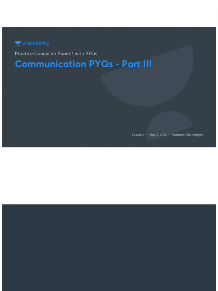 Communication PYQs - Part III | PDF