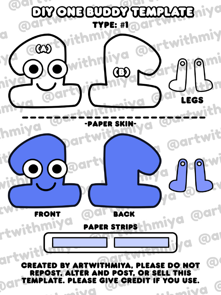 DIY One Buddy Template (Type 1) (Black & White + Color) | PDF