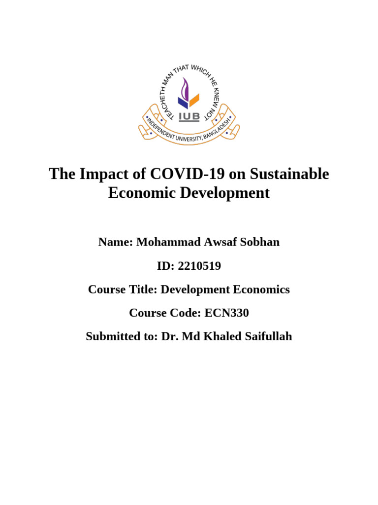 The Impact of COVID-19 On Sustainable Economic Development | PDF ...