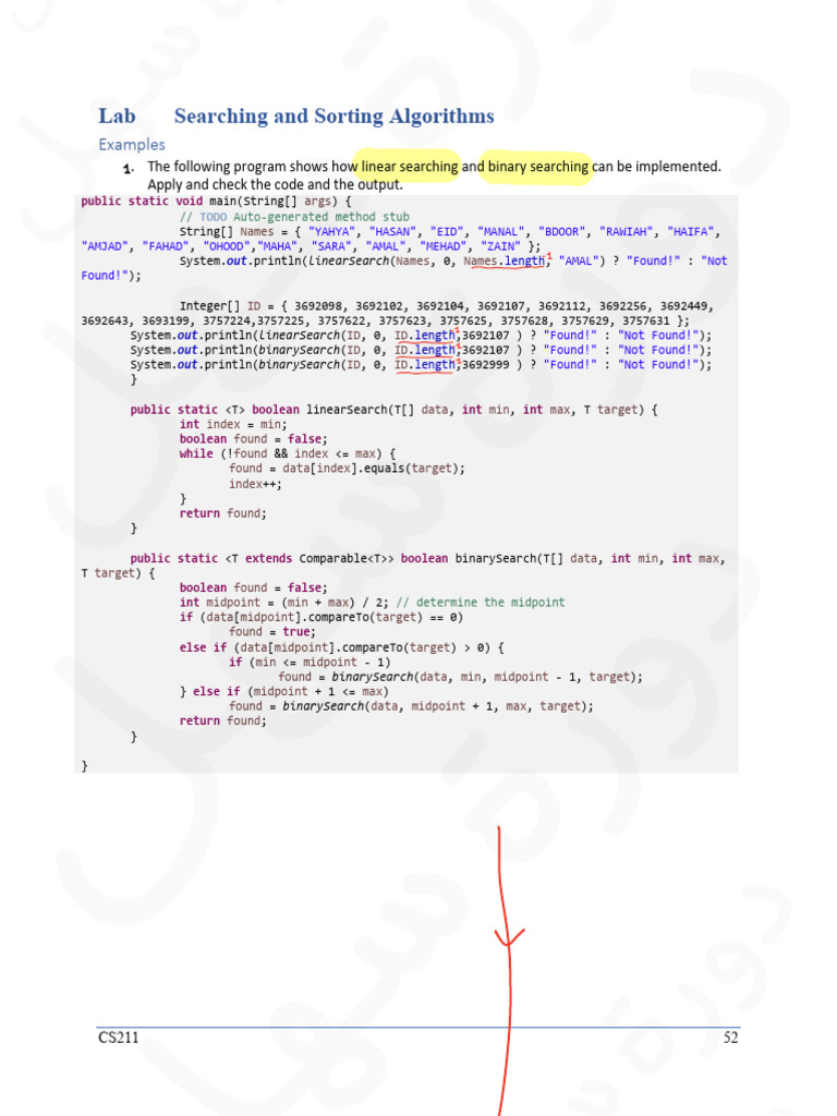 Lab Search and Sort | PDF
