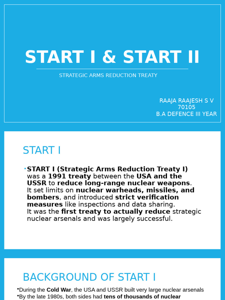Start I & Start II | PDF | Start I | Intercontinental Ballistic Missile