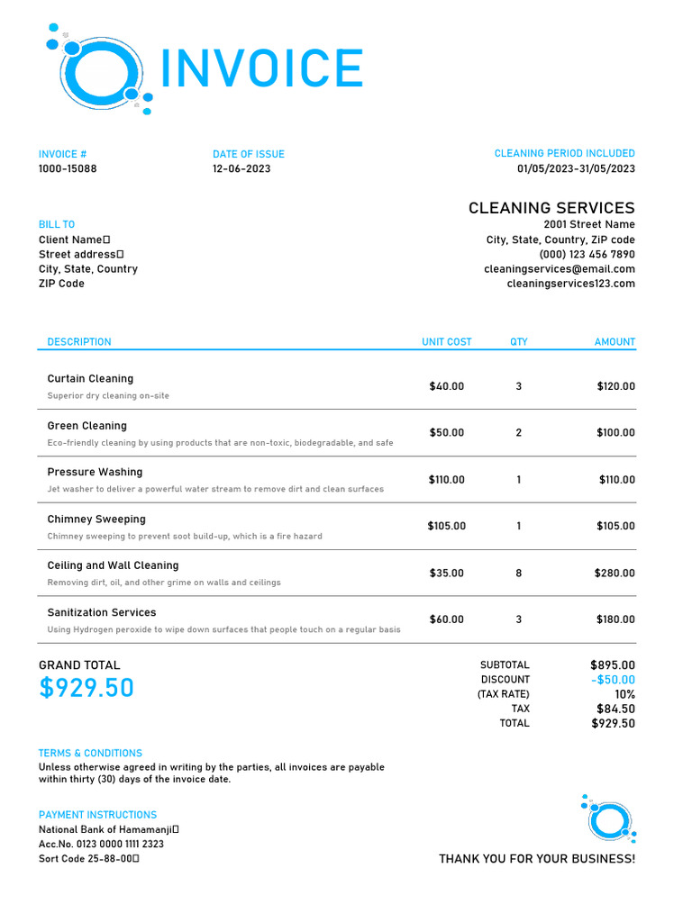 New Cleaning Invoice Template | PDF | Invoice
