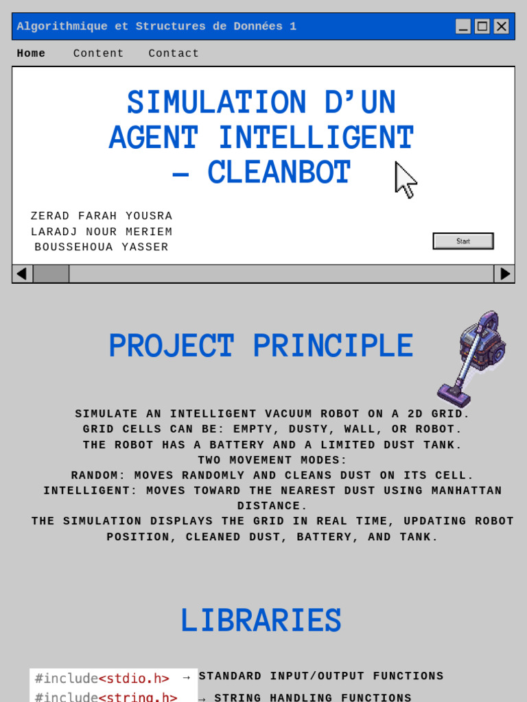 Simulation D'un Agent Intelligent - CleanBot | PDF | Robot | Robotics