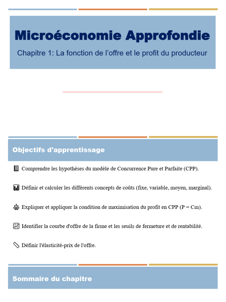Chapitre - 2 - La Fonction de L'offre Et Le Profit Du Producteur | PDF ...