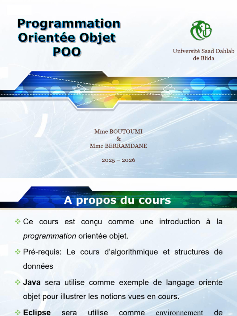 Chapitre1-Introduction POO | PDF | Programmation informatique ...