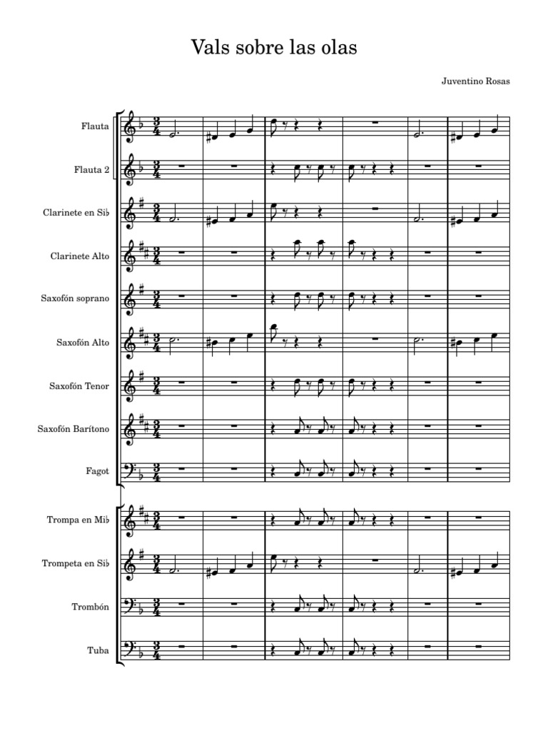 Sobre Las Olas-Partitura - y - Partes 2 | PDF
