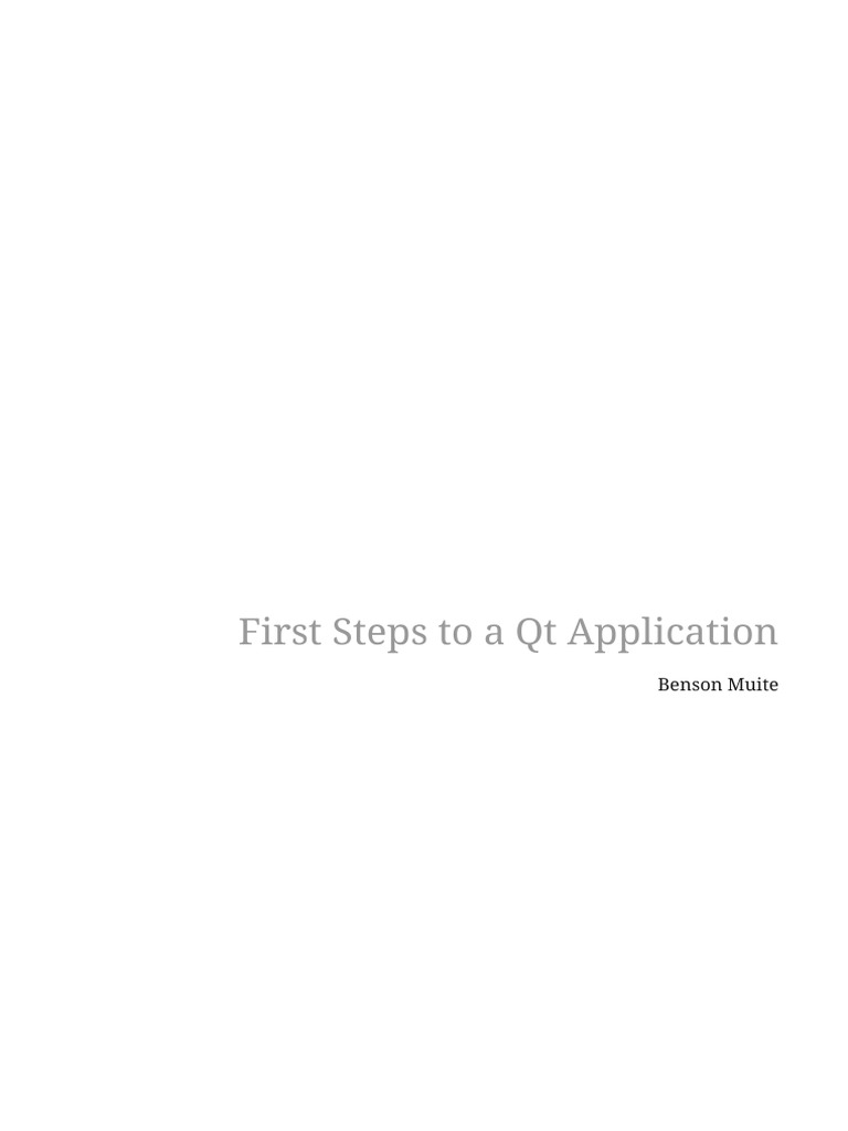 QT First Steps | PDF