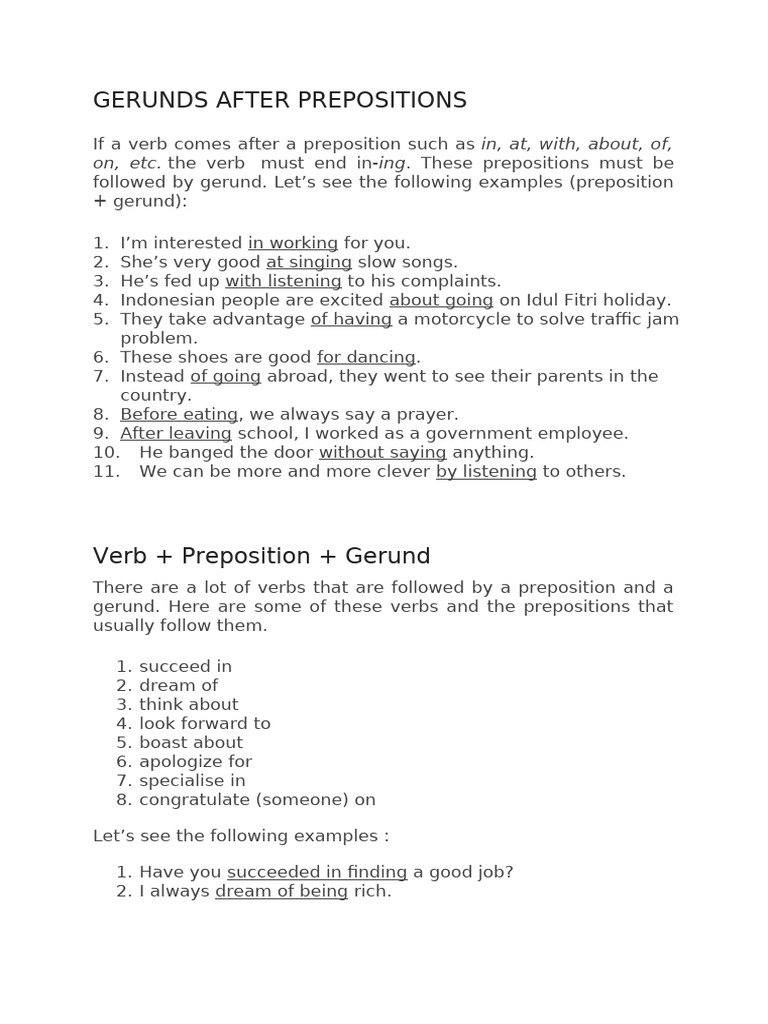 Gerunds After Prepositions | PDF | Linguistics | Syntax