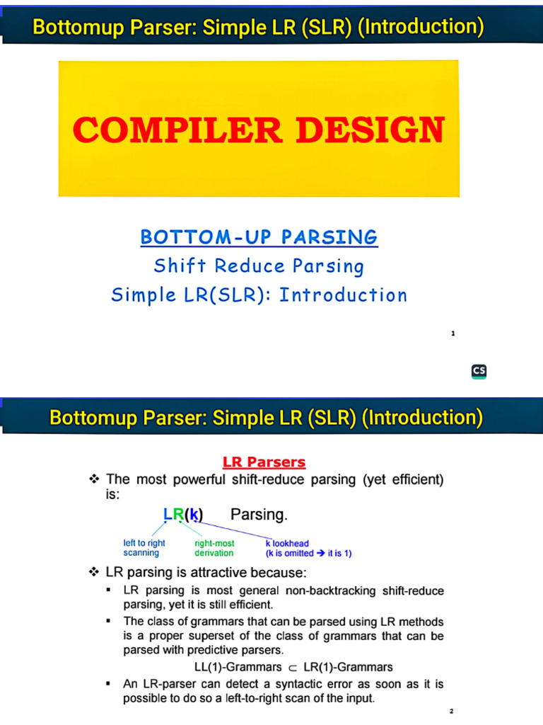 Simple LR (SLR) Introduction | PDF