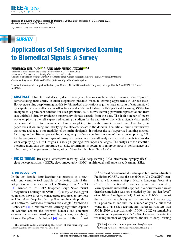 Applications of Self-Supervised Learning To Biomedical Signals A Survey ...