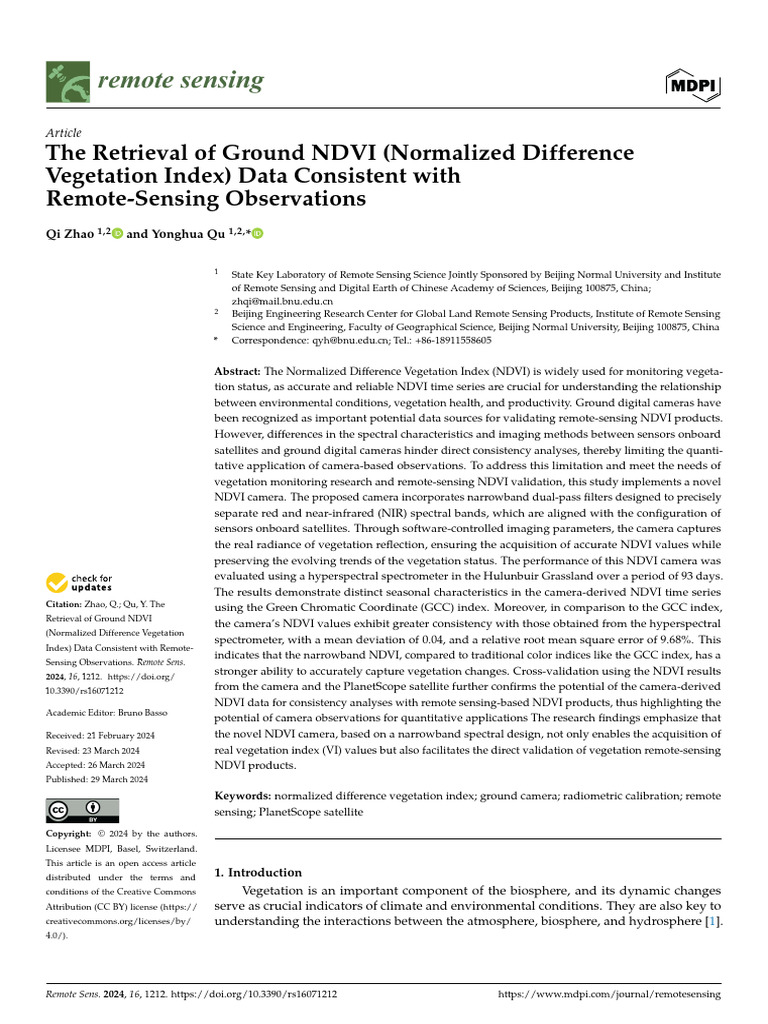 Remotesensing 16 01212 v2 | PDF | Remote Sensing | Infrared