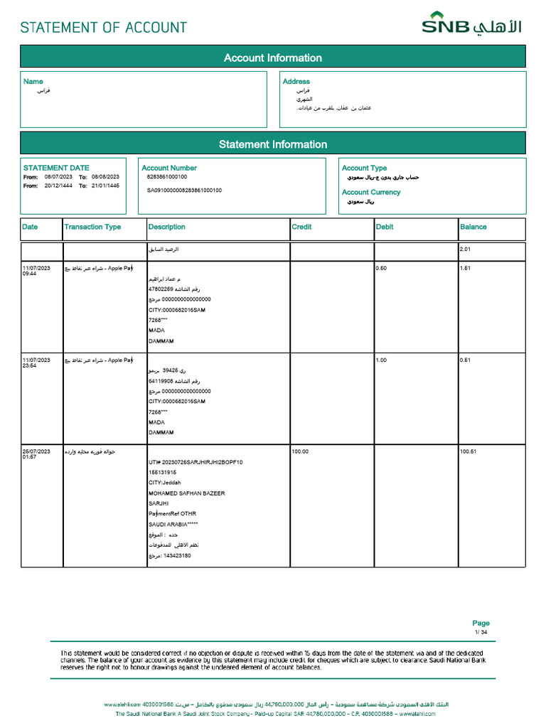 E Statement | PDF | Debits And Credits | Apple Pay