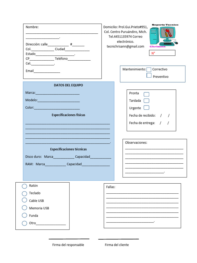 Formato de Registro de Equipo | PDF | Datos de computadora | Equipo de ...