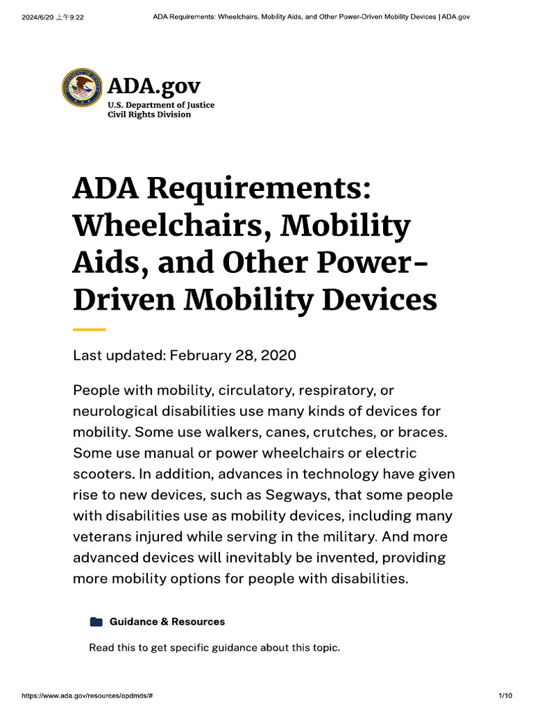 ADA Requirements Wheelchairs | PDF