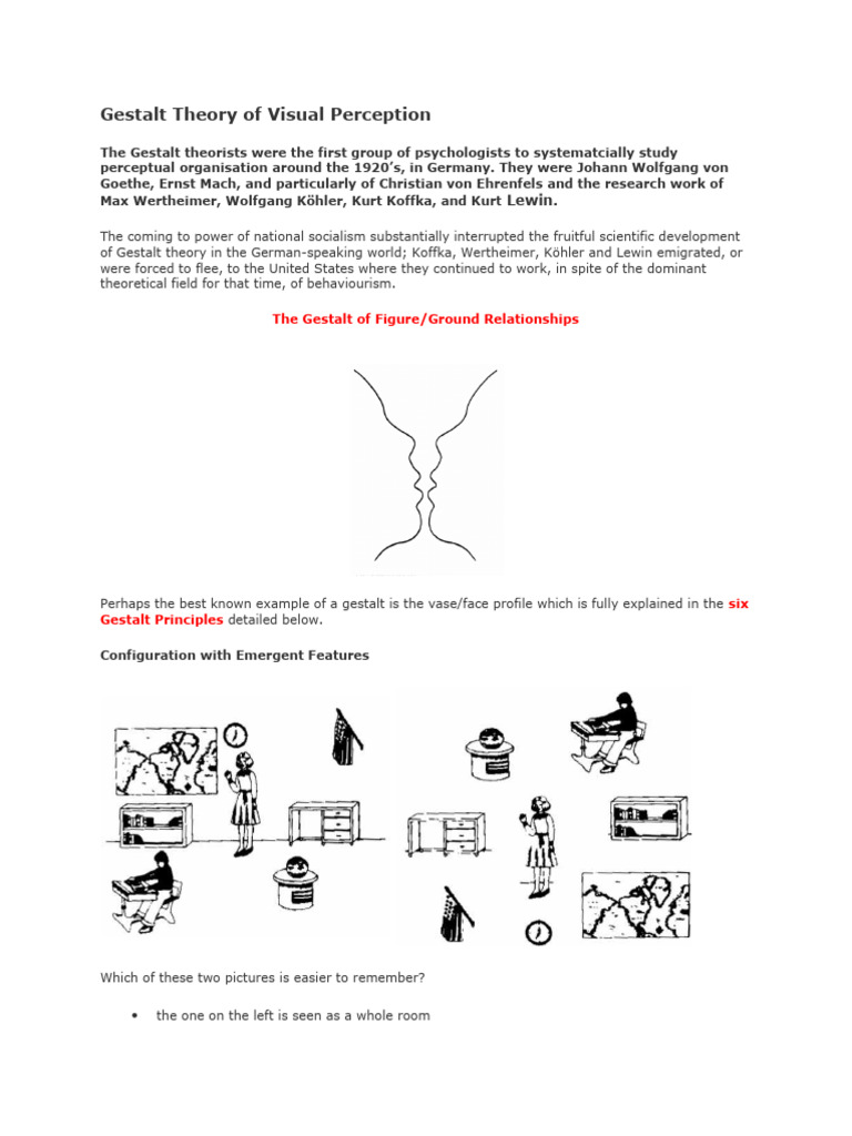 Gestalt Theory of Visual Perception | PDF | Perception | Psychology