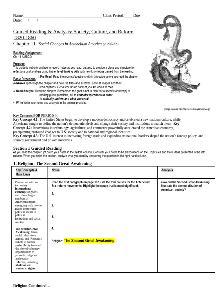 Amsco Guided Notes CH 11 | PDF | Abolitionism In The United States ...