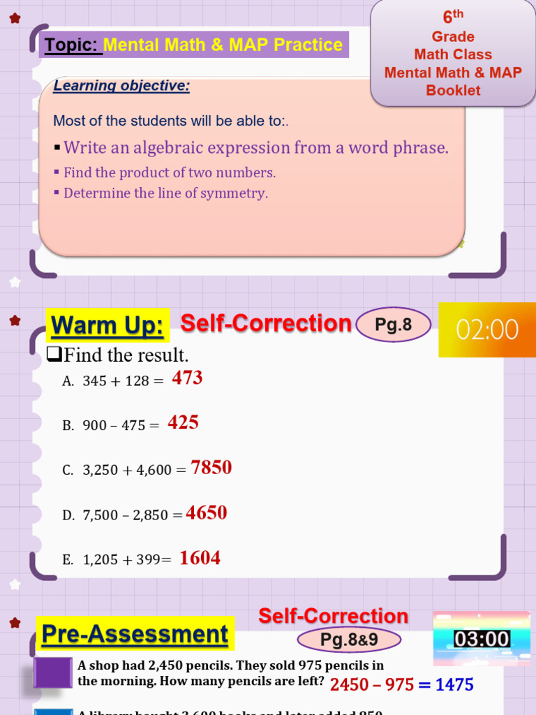 GR 6 Mental Math & Map W8 | PDF