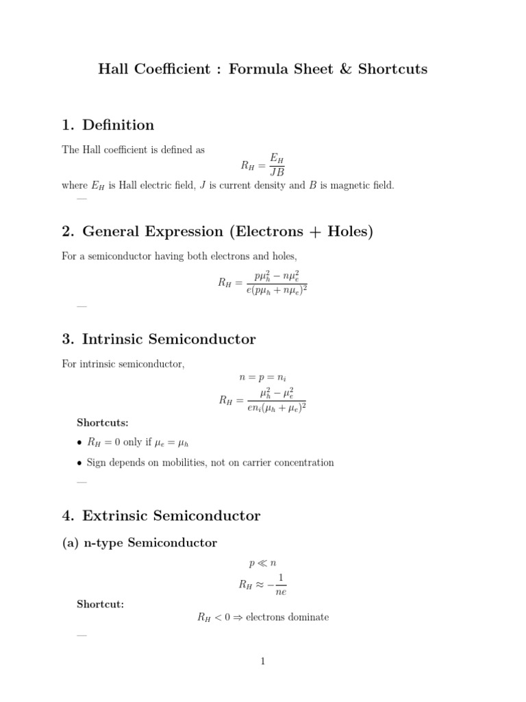 Hall Effect | PDF | Electron Hole | Physics