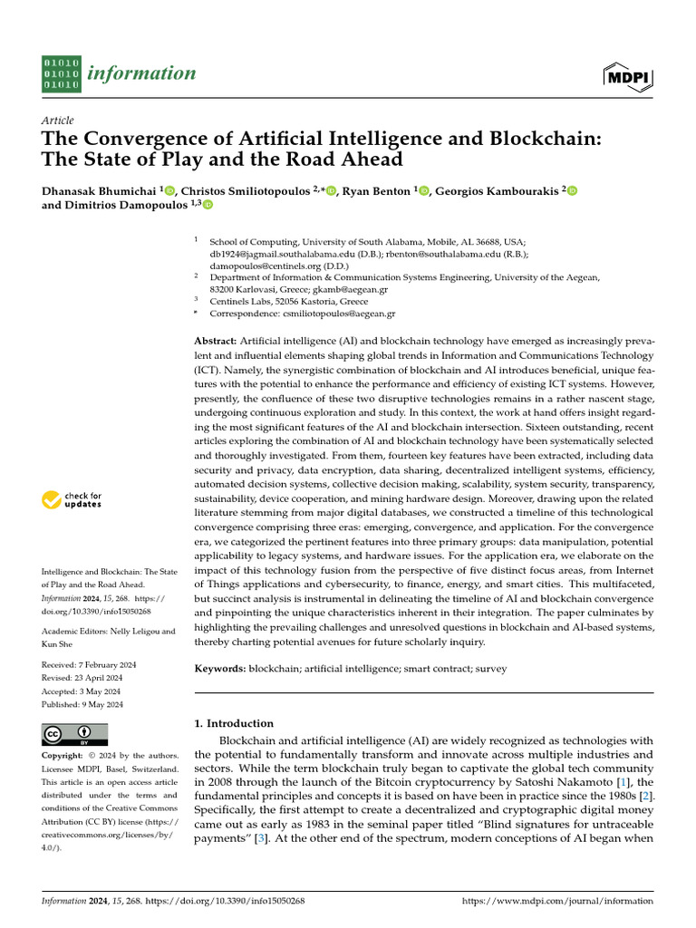 Convergence of AI and Blockchain - 3 | PDF | Encryption | Key ...