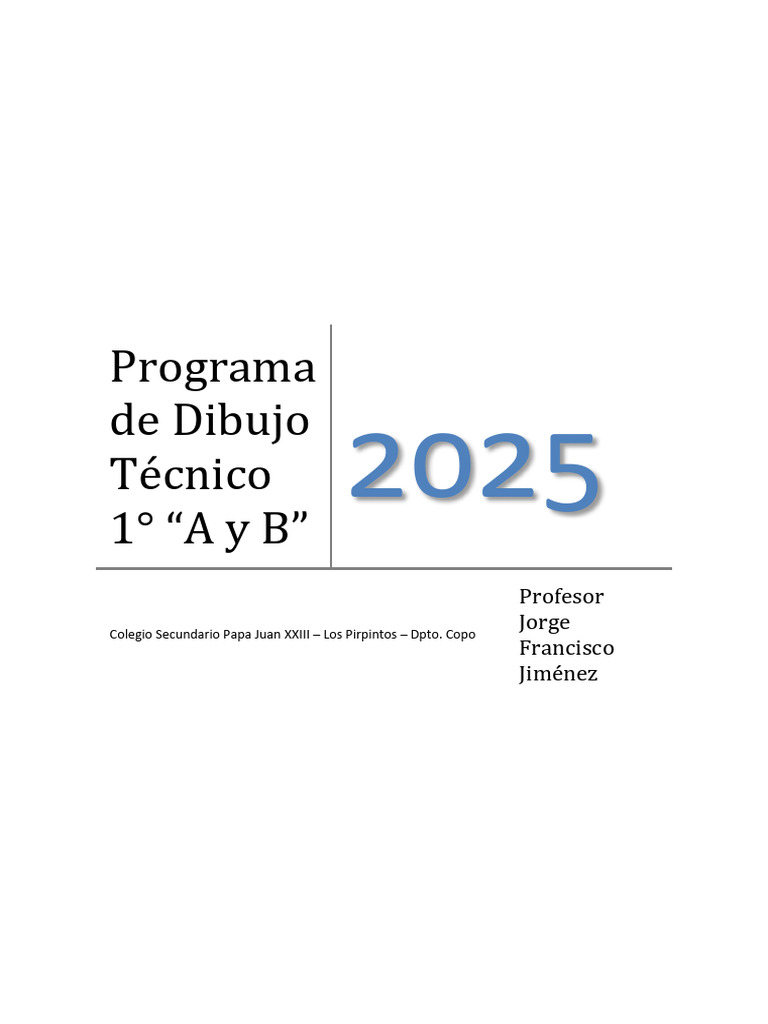 Programa de Dibujo Tecnico 1AB 2025 | PDF | Dibujo técnico