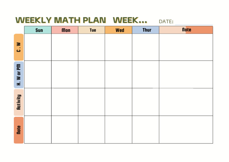 Weekly Plan A4 | PDF