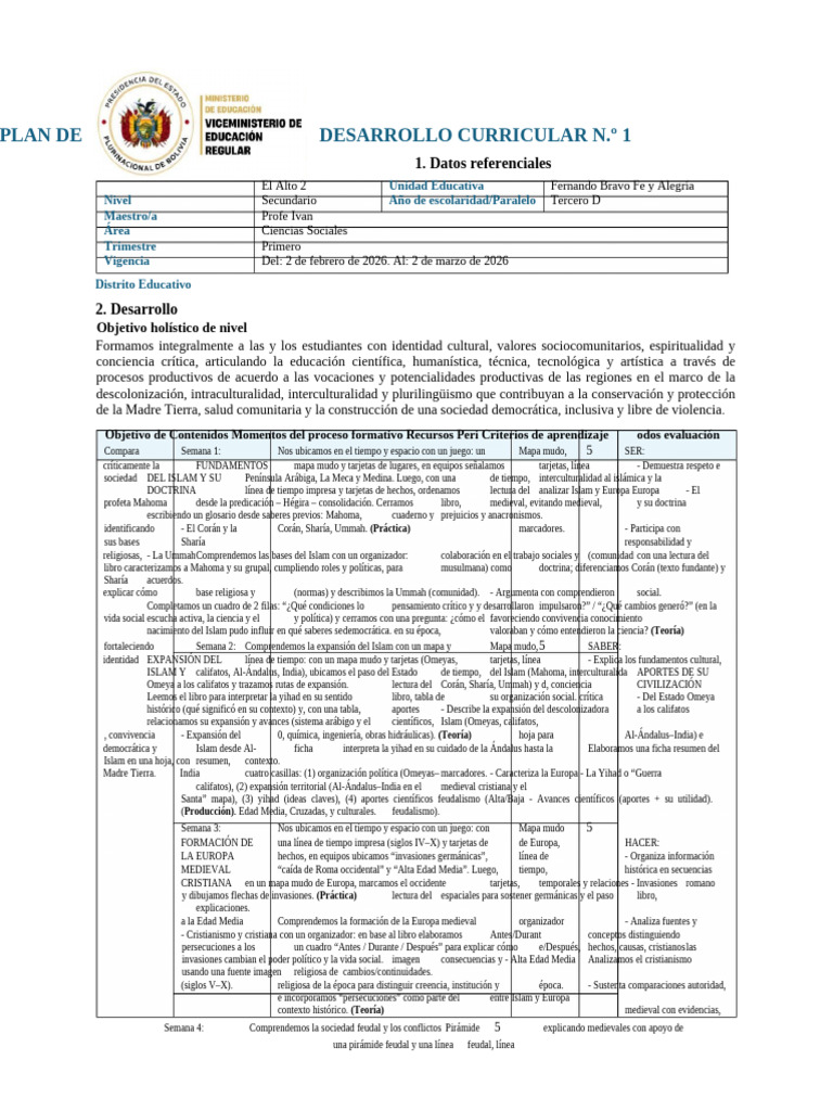 Formato PDC 2026 | PDF | Edades medias | Ummah