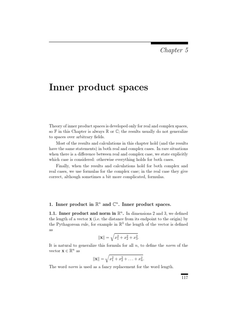 Inner Product in and - Inner Product Spaces | PDF | Norm (Mathematics ...