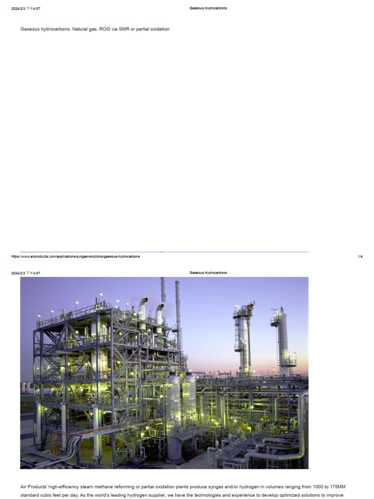 Air Product Gaseous Hydrocarbons | PDF | Natural Gas | Gasification