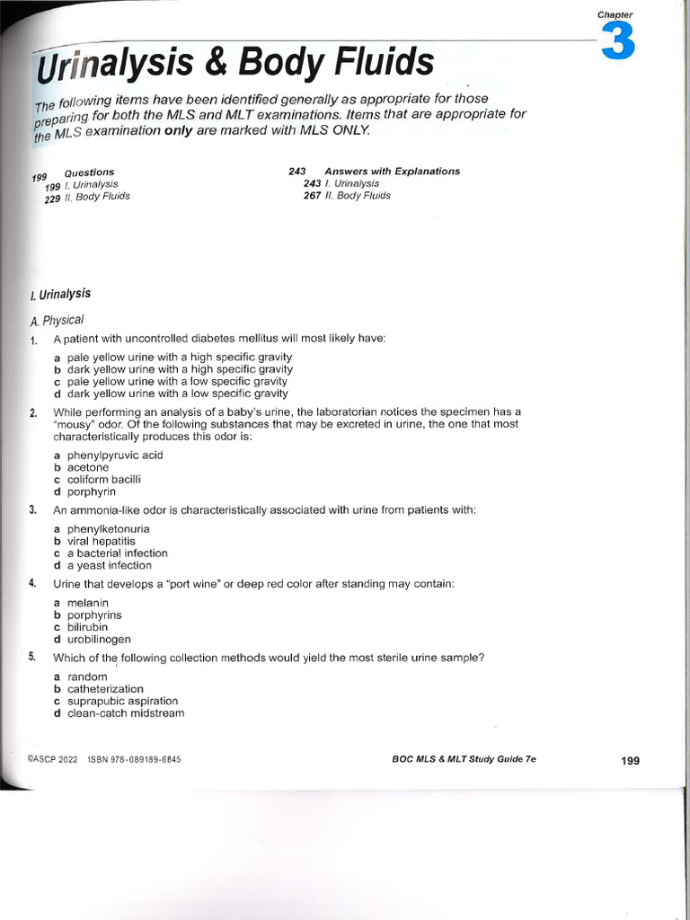 Body Fluid BOC 7th Edition 2023 - 1 | PDF