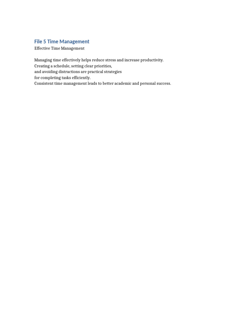 File 5 Time Management | PDF