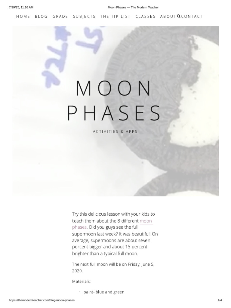 Moon Phases - The Modern Teacher | PDF | Moon | Outer Space