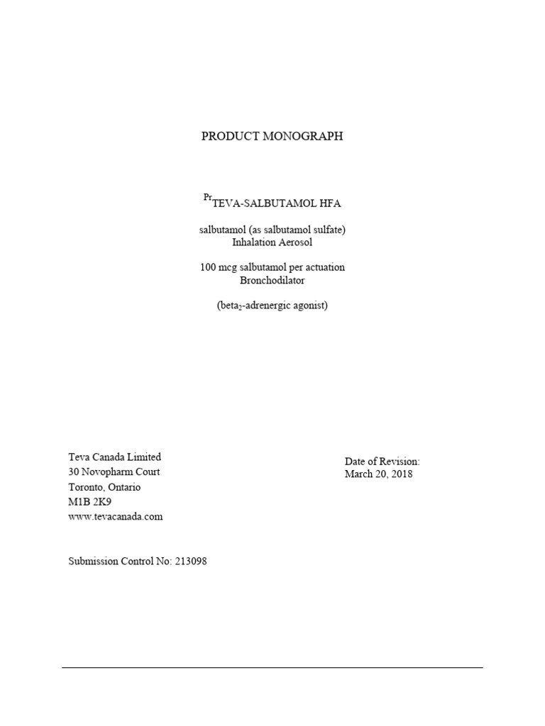 Product Monograph | PDF | Clinical Medicine
