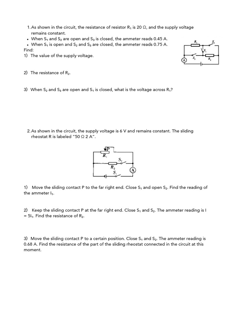 Electricity Practice | PDF