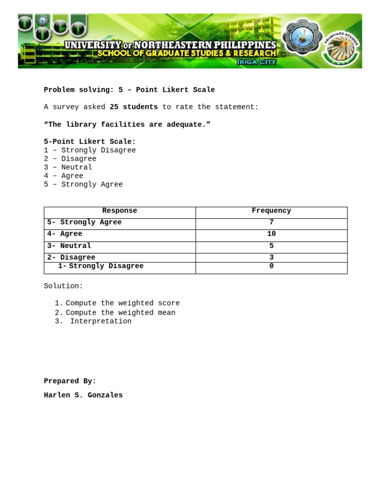 5 Point Likert Scale Activity | PDF