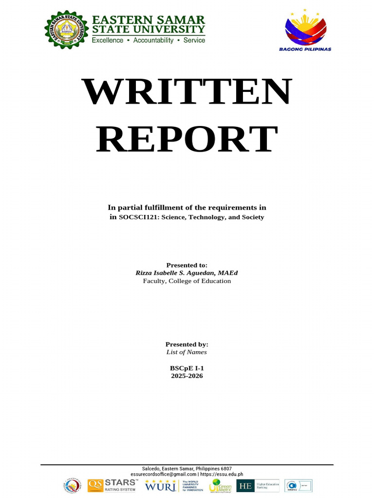 Written Report Template BSCPE I | PDF