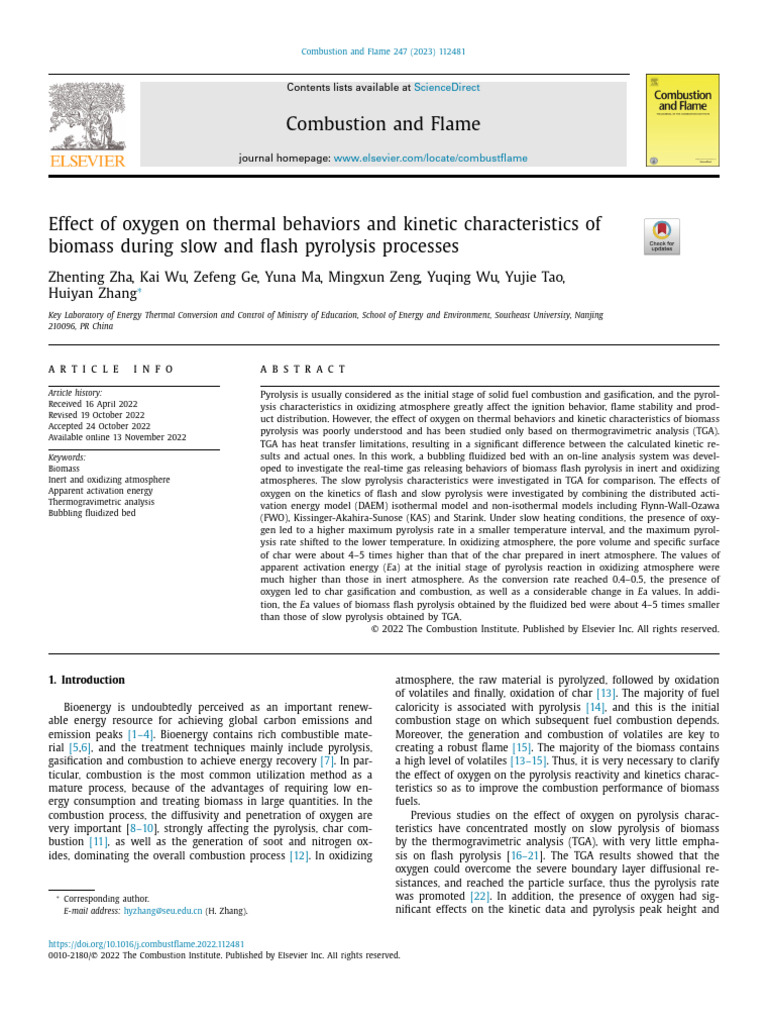 Effect of Oxygen On Thermal Behaviors and Kinetic Characteristics of ...