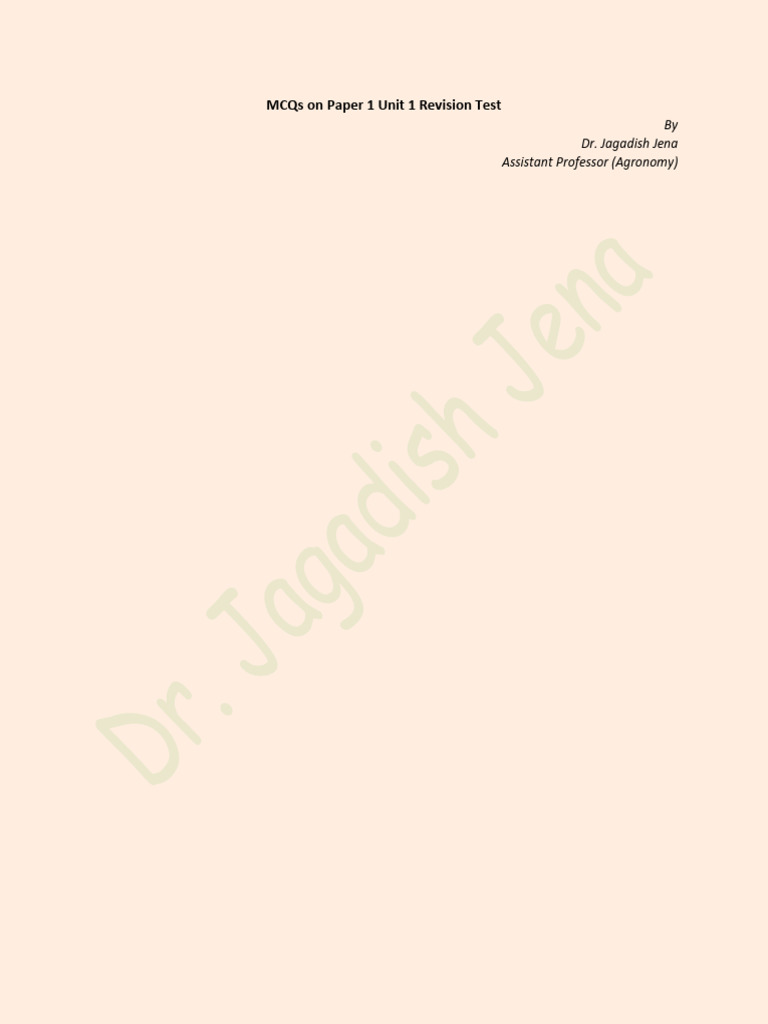 Paper 1 Unit 1 RT AAO | PDF | Fertilizer | Agriculture