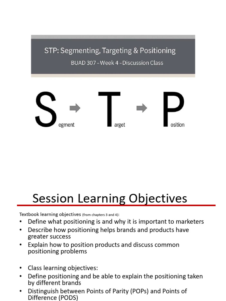 Week 5 - Segmenting Targeting Positioning S 26 | PDF