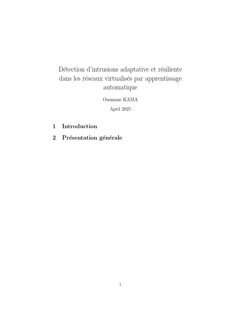 Détection D Intrusions Adaptative Et Résiliente Dans Les Réseaux ...