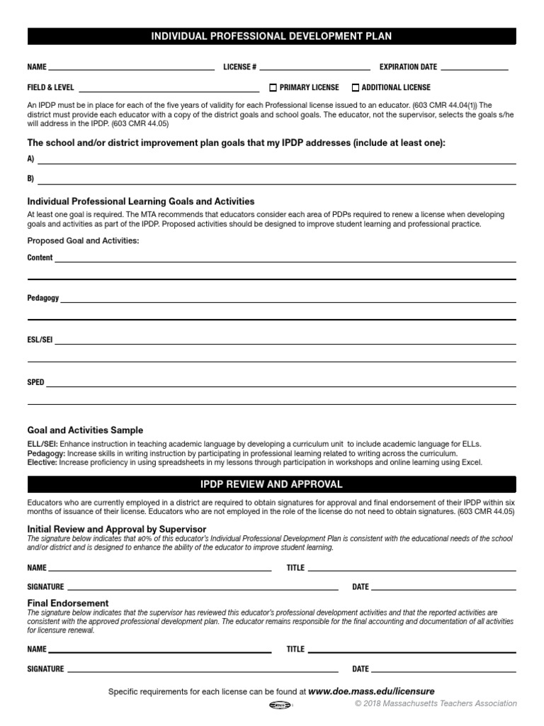 Individual Professional Development Plan | PDF | Teachers | Learning